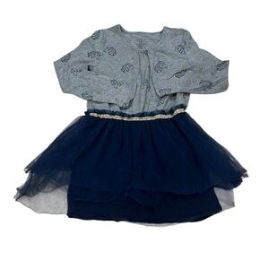 EGG NYC Gray and Navy Unicorn Dress, Size 6